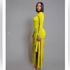 Irregular Exposure Long Sleeve Dress